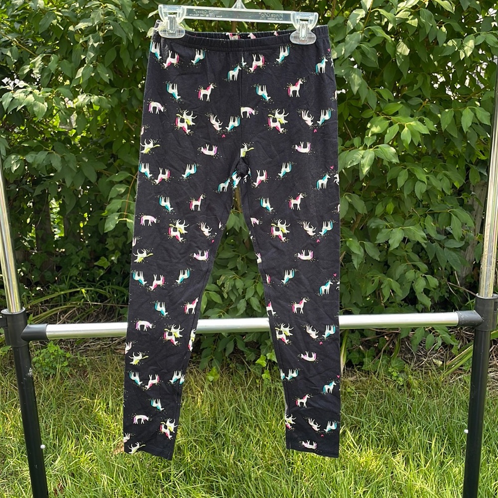 Black leggings with unicorns on them